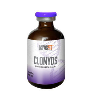 Frasco de Clomyd para recuperación hormonal y soporte de testosterona Myosfit México